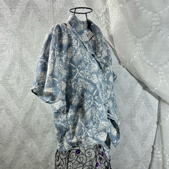 Mod Ref tropical pineapple cropped collared button down size S - Picture 6 of 7